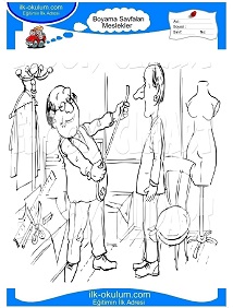 Çocuklar İçin Terzi Boyama Sayfaları 